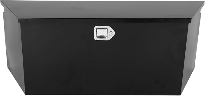 49"X14.6"X18.5" Tongue Truck Box Black Heavy Duty Steel Trailer Tongue Box Pick Up Truck Tool Box Storage Organizer w/Lock & Keys