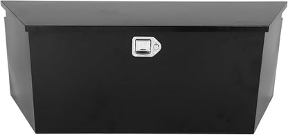 49"X14.6"X18.5" Tongue Truck Box Black Heavy Duty Steel Trailer Tongue Box Pick Up Truck Tool Box Storage Organizer w/Lock & Keys