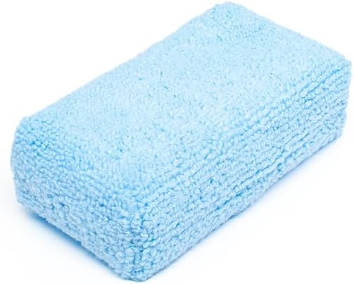 The Rag Company - Terry Sponge Applicator Pads – Reusable Detailing Applicators for Interior & Exterior Car Care – Soft, Washable Pads for Soaps, Cleaners, Sealants – 8 Pack (2"x4", Blue)