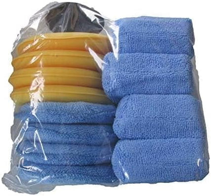 Microfiber Car Wax Applicator Pad, Round + Rectagular Car Sponge Polishing Pads with Handle, Auto Detailing Supplies microfiber Premium Grade Microfiber Applicator Kit (Pack of 13)