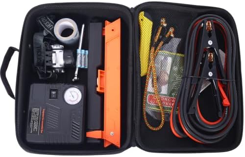 Car Emergency Kit with Portable Air Compressor - Roadside Emergency Kit for Vehicles, Winter Car Safety Roadside Assist Kit