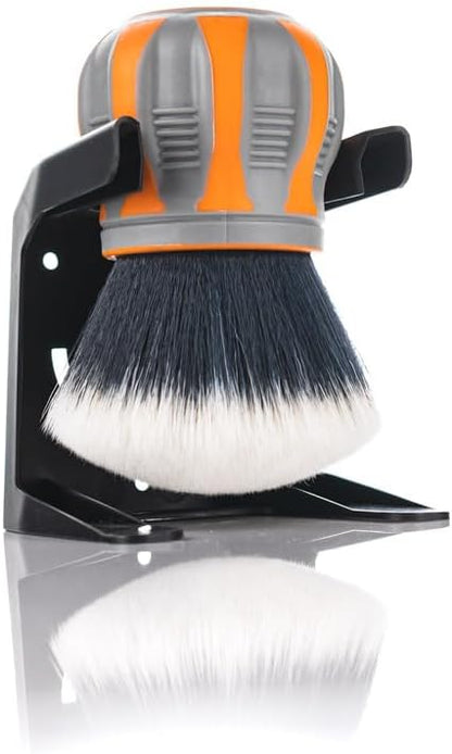 Detail Factory - Curveball XL Synthetic Brush - Ultra Soft Bristles, Comes with Storage Rack, Covers Large Area Inside or Outside Vehicles - Solar Flare