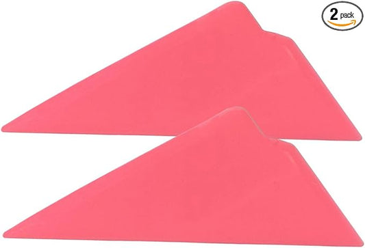 2PCS Triangle Contour Squeegee Car Window Tint Tools- Flexible Multi-Edge Corner Squeegee Vinyl Wrap Tool- Card Scraper Window Tint Squeegees for Car Wrap Film Installation Application (Red)