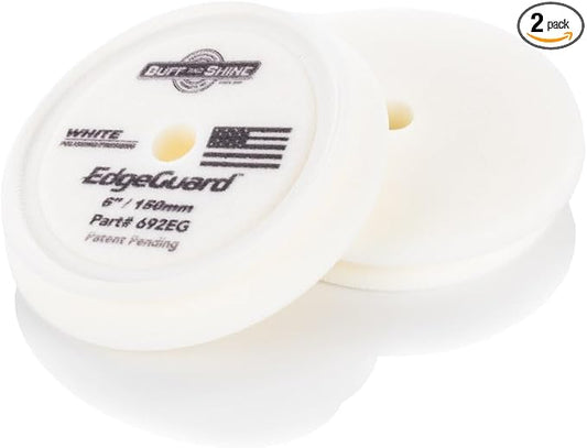 Buff and Shine - EdgeGuard Foam Pads - White - 6 Inches - Pack of 2