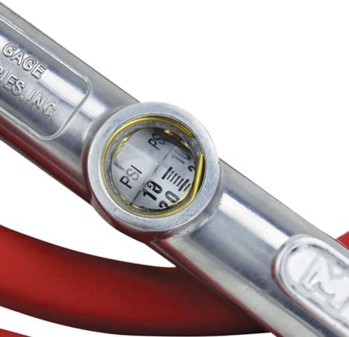 New & Improved - Tire Inflator Gauge with Dual Head Straight Foot Air Chuck 15” Air Hose 10-160 PSI