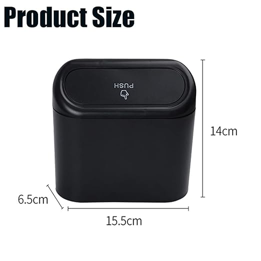 Car Trash can, mini Trunk Push Hanging Portable car Trash can with 2 Automatic Hooks and Disposable Trash Bags, Suitable for car, Home, Office