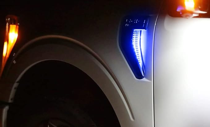 iJDMTOY Ultra Blue LED Background Illumination Lighting Kit Compatible with 2021-up Ford F150 Side Fender Emblem