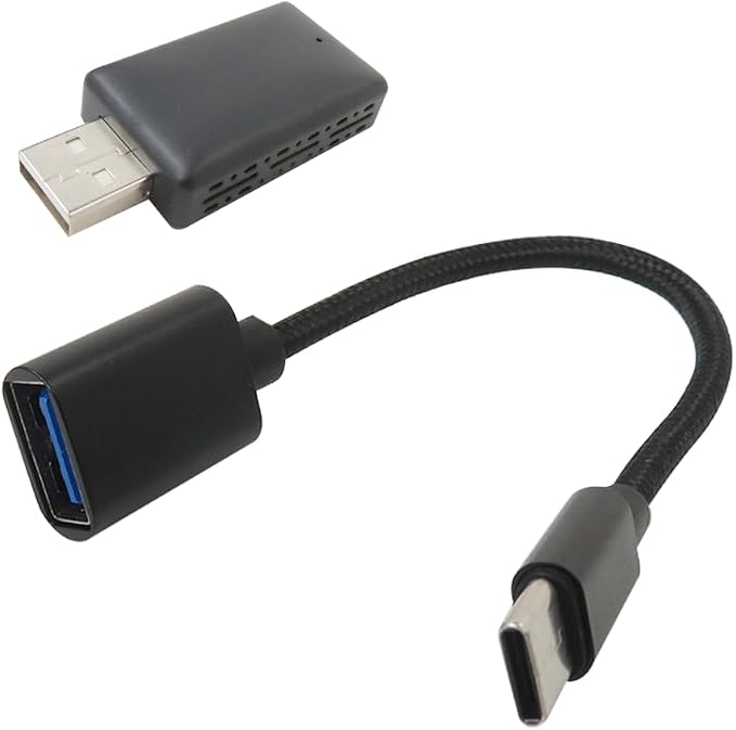 USonline911 Fast and Stable 2-in-1 Upgraded Car Play Wireless Adapter with 5Ghz WiFi and BT 5.0 Transmission Module Plug and Play for Androi-d Auto Wireless Adapter