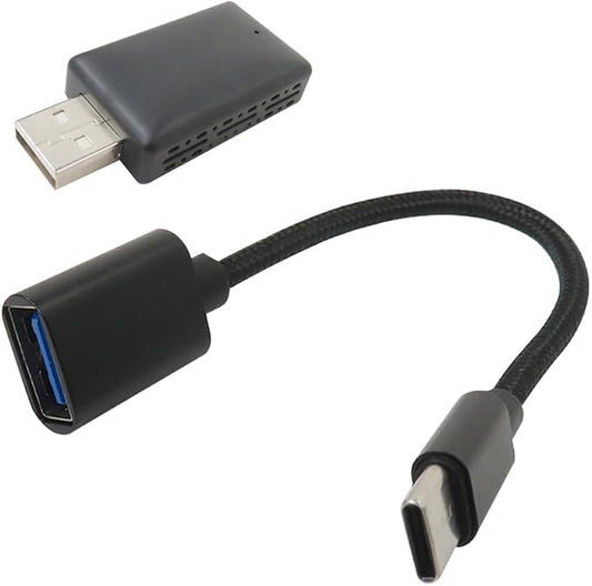USonline911 Fast and Stable 2-in-1 Upgraded Car Play Wireless Adapter with 5Ghz WiFi and BT 5.0 Transmission Module Plug and Play for Androi-d Auto Wireless Adapter