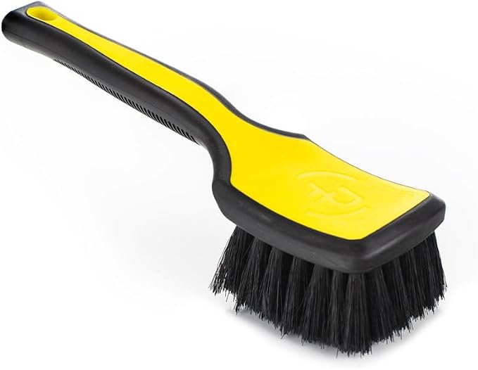Detail Factory - ProGrip Interior Scrub Brush - Soft Bristles - Rubber Grip for Maximum Stability and Comfort - Curved Head Profile for Better Clearance - Live Wire