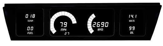 Intellitronix LED Digital Replacement Gauge Panel for 1977-1990 Chevrolet Impala & Caprice - Complete Dash Cluster Upgrade with Speedometer, Tachometer & Sending Units (White)