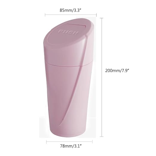 Pink Mini Portable Leakproof Car Trash Can with Lid - Auto Garbage Storage Can for Interior, Office, Camping, Living Room