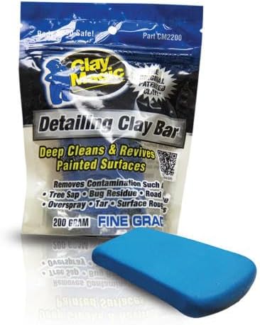 Auto Magic Clay Magic - Blue Clay Bar for Glass, Chrome, Fiberglass & More - Fine Grade - 200 Grams