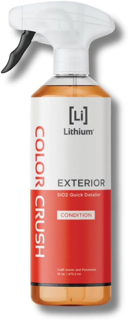 Lithium Color Crush Car Detailing Spray - Instant, Long Lasting Deep Glossy Shine - Hydrophobic Premium Car Detailing Supplies Infused with Si02 Stackable Color Enhancing Technology