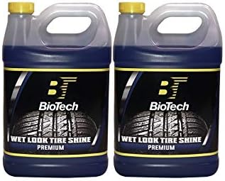 BioTech Wet Look Tire Shine, Silicone Based tire Shine, Non Splatter tire Shine, Long Lasting, Concentrated Formula, High Gloss, Easy to Apply 128 oz (2)