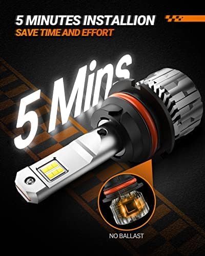 SEALIGHT 9004 Bulbs 38000LM Brighter, 6500K Xeon White S6 9004 Fog bulbs, 60000+ Ultra-long Life HB1 Dual Bulbs with Fan, 5 Min Plug-N-Play, Marker Light Assemblies, Pack of 2