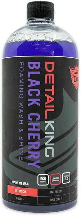 Detail King Black Cherry Car Wash Soap with Wax - Car Wash Shampoo - Glossy Finish - Quart