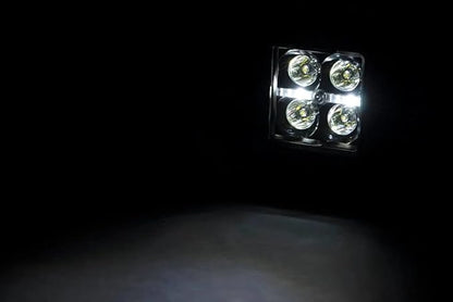 Rough Country 2" Black Series Square LED Cube Lights | White DRL - 70903BLKDRL