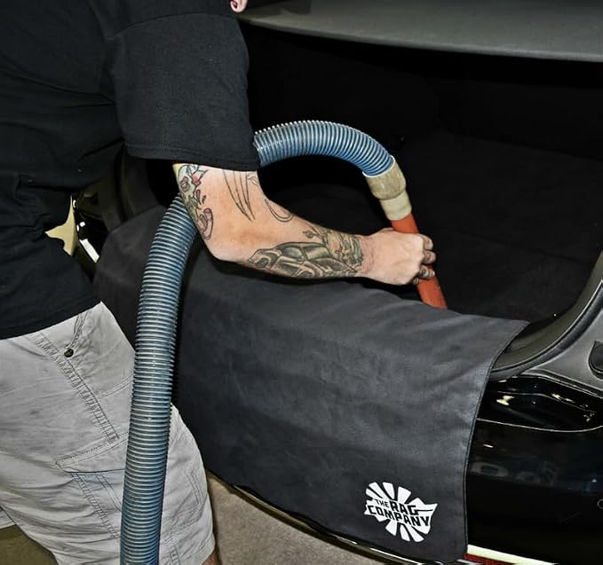 The Rag Company - "Fender Defender - Premium Microfiber Suede Cloth, Autobody & Paint Damage Protection, 250gsm, 24in x 36in, Black (2 Pack)