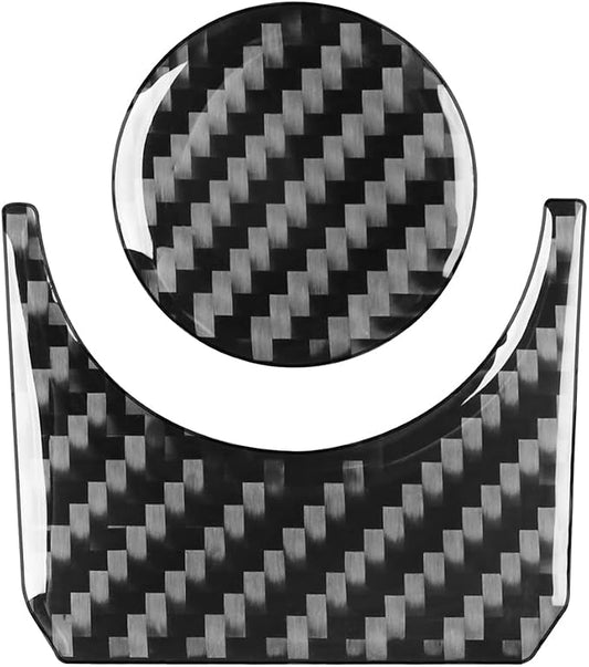 NVCNX Real Premium Carbon Fiber for Toyota Tundra 2022-2026 / Sequoia 2023-2026 2024 2025 Car Center Console Drive Mode Knob Cover Interior Trim Accessories Thick Overlay Sticker Decal 2PCs