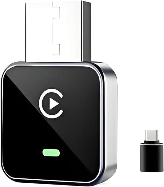 2-in-1 Wireless CarPlay Adapter for iPhone iOS & Android 11+, Plug and Play, Fast Auto-Connect, Realtek 8730E Chip Stable & No Latency, Wired to Wireless Adapter with USB-A/Type-C Port (CM101)