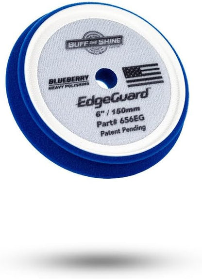 Buff and Shine - EdgeGuard Foam Buffing Pads - Blueberry - 6" Heavy Polishing Pad - Pack of 2