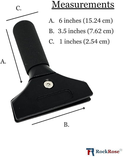 RockRose Elite 6" Cast Aluminum Squeegee – Sturdy, Long-Handle Anti-Slip Grip Precision Blade Change with Allen Wrench Professional Window Tint Application Tool-1 Unit