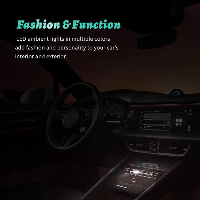 4PCS USB LED Car Interior Atmosphere Lamp, Plug-in USB Decor Night Light, Portable Auto Ambient Lighting Kit, Universal Vehicle Interior Accessories Mini USB LED Light for Most Cars (4 Colors)