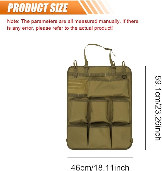 Car Backseat Organizer, Waterproof Oxford Automotive Seat Back Protector with 8 Pockets, Hanging Vehicle Behind Seat Storage Bag, Universal Travel Accessories for RV, SUV, Truck(Brown)