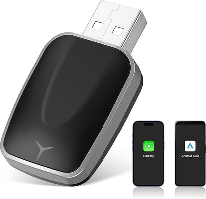 Plug and Play CarPlay Wireless Adapter for Apple iPhone Wireless Android Auto,Fast Auto Connect USB A/Type-C with 927+ Models from 2015 / iOS 10+ / Android 11+