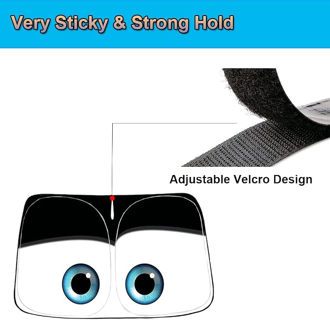 Gven Windshield Sun Shade for 2017-2026 Tesla Model Y/Model 3 Sunshade Accessories Foldable Sunshade (Fit 2025-2026 Model Y Juniper / 2024 Model 3 Highland) Blocks UV Rays Keep Car Cool (Black Eyes)
