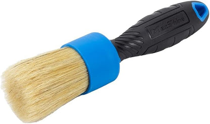 Maxshine Stubby Detailing Brush - Premium Detail Brush with 100% Natural Boar Hair Mixed Fiber for Auto, Wheels, Engine, Interior, Air Vents Cleaning - Bestselling Tool - Blue