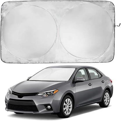 Windshield Sun Shade | Compatible for Toyota Corolla (2014-2019) | Certified 99.87% UVB & 99.02% UVA Car Sun Shade. Award Winning Sunshade - Patented Technology | Car Shades by Kinder Fluff