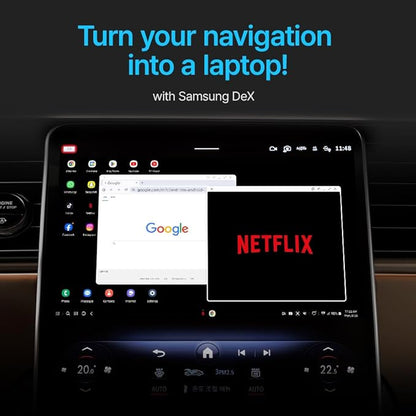AutoPro X Android Auto Wireless Adapter Samsung DeX Box - Wireless Android Auto Adapter YouTube, ESPN, Netflix in Car Streaming Device - Use Every Google Play Store App from Your Galaxy Phone