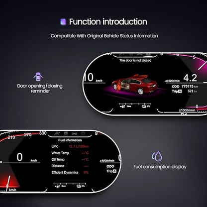 12.3 Inch Digital Gauge Cluster Virtual Cockpit for BMW X6 E71 E72 2007-2013 LCD Instrument Dashboard Speedometer Screen Panel Head Unit