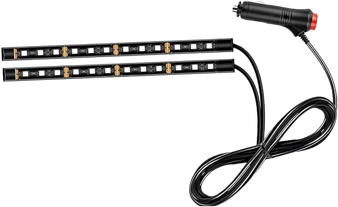 Ohleats Car LED Strip Light, 24 LED RGB Auto Interior Atmosphere Lights, Cigarette Lighter Under Dash Ambient Night Light, Interior Decorative Lamp Lighting Kit Car Accessories (Green)