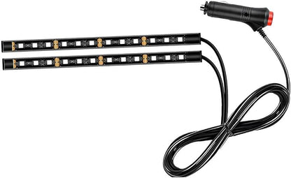 Ohleats Car LED Strip Light, 24 LED RGB Auto Interior Atmosphere Lights, Cigarette Lighter Under Dash Ambient Night Light, Interior Decorative Lamp Lighting Kit Car Accessories (Green)