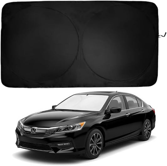 Windshield Sun Shade | Compatible for Honda Accord (2013-2017) | Certified 99.87% UVB & 99.02% UVA Car Sun Shade. Award Winning Sunshade - Patented Technology | Car Shades by Kinder Fluff