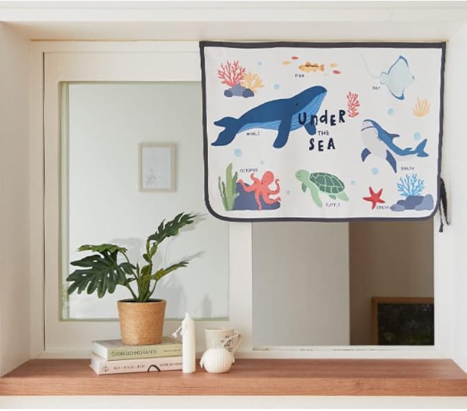 Magnetic Car Sun Shade Curtain for Side Window – Sun Blocker and UV Protector for Baby, Kids, and Pets – Universal Fit with Built-in Magnets for Steel-Framed Door (Sea Friends)
