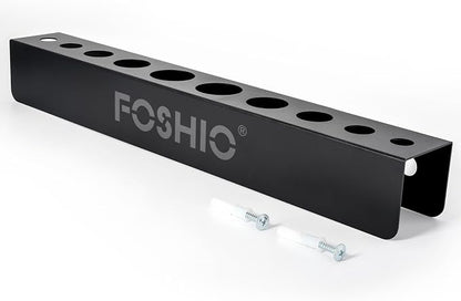 FOSHIO Car Detailing Brush Holder with the Mounting Hardware, Durable Solid Painted Metal Rack for Putting Different Size 10 Car Detailing Brushes, Wall Mount for Garage Workshop