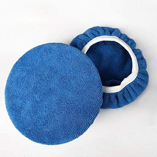 ZYTC Car Polishing Waxing Sleeve Polisher Pad Bonnet Microfiber Pad Soft Pack of 5 (Dark Blue, 7"-8")