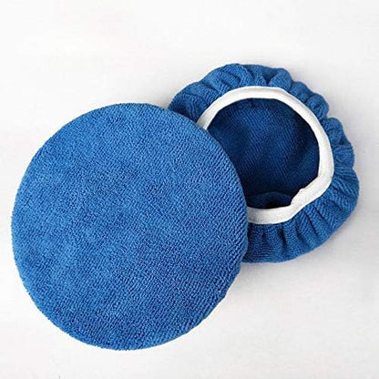 ZYTC Car Polishing Waxing Sleeve Polisher Pad Bonnet Microfiber Pad Soft Pack of 5 (Dark Blue, 7"-8")