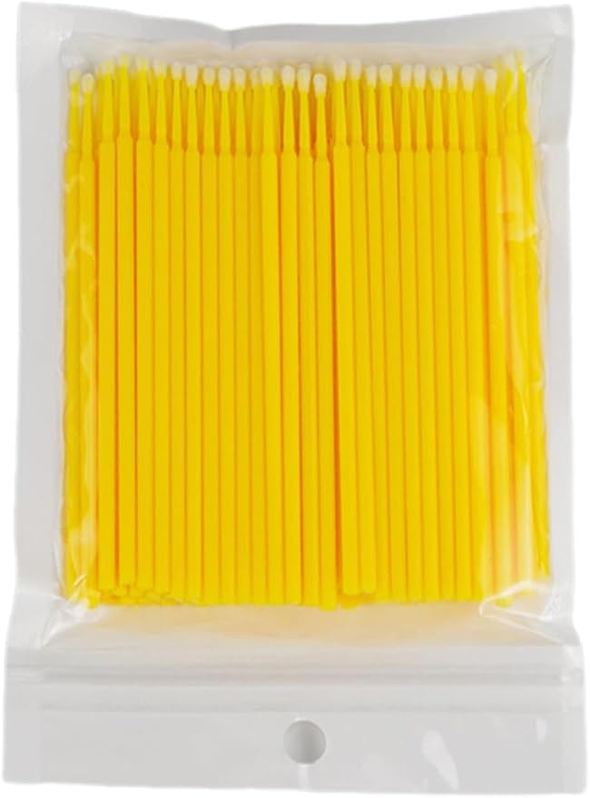 100Pcs Disposable Up Paint Micro Brush Applicator Sticks, Car Touch Up Paint Brush Tips, Detailing Car Products, Auto Exterior Care (Yellow)