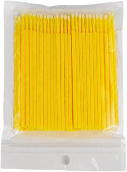 100Pcs Disposable Up Paint Micro Brush Applicator Sticks, Car Touch Up Paint Brush Tips, Detailing Car Products, Auto Exterior Care (Yellow)