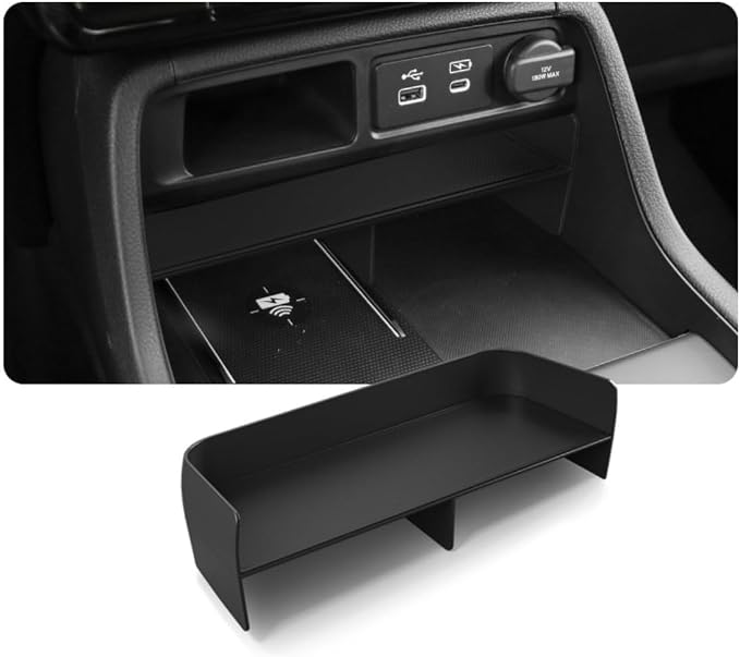 BIBIBO 4Pack for New 2026 Honda Pilot Center Console Organizer 2026 Pilot Console Armrest Tray+Cup Holder +Wireless Charging Mat +Central Divider Insert Organizer 2026 Honda Pilot Accessories