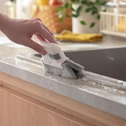 Window Track Cleaning Brush 3-in-1, Multi-Purpose Groove Brush with Replaceable Head, Window Track Cleaner & Window Sill Cleaner Tool for Tiles, Blinds, Car Vents, Corners & Small Spaces – 3 Pack