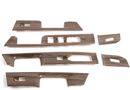 GZXinWei Wood Grain Door Window Control Switch Panel Trim Cover Sticker for Ford F150 2021 2022 2023 2024 2025 2026 Interior Upgrade Accessories