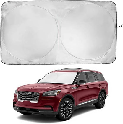 Windshield Sun Shade | Compatible for Lincoln Aviator (2020-2026) | Certified 99.87% UVB & 99.02% UVA Car Sun Shade. Award Winning Sunshade - Patented Technology | Car Shades by Kinder Fluff