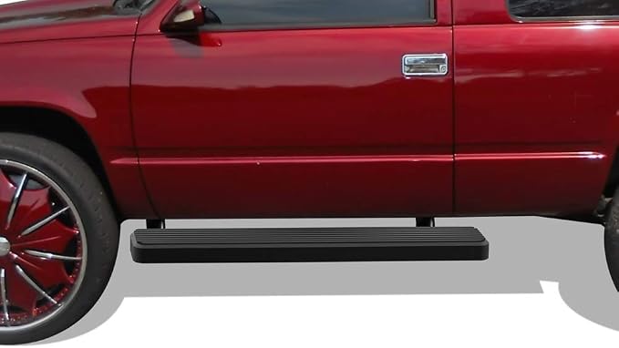 APS 6in Black Stainless Steel Running Boards Compatible with Chevy GMC CK Pickup Regular Cab 88-98
