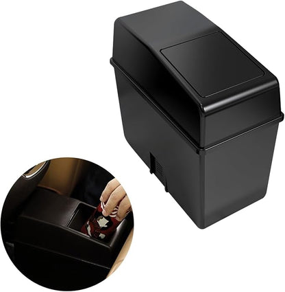 1 Pcs Black Car Trash Can, Car Trash Bin with Lid, Universal Portable Car Trash Can for Most Cars,Suvs, Offices